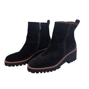 Paul Green Jano Lug Sole Bootie in Black Suede